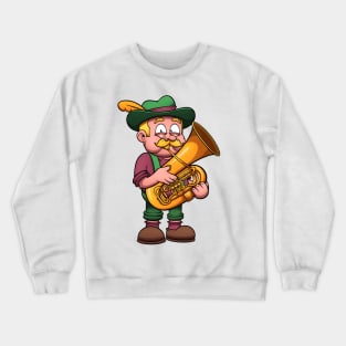 Bavarian Man Playing The Tuba Crewneck Sweatshirt